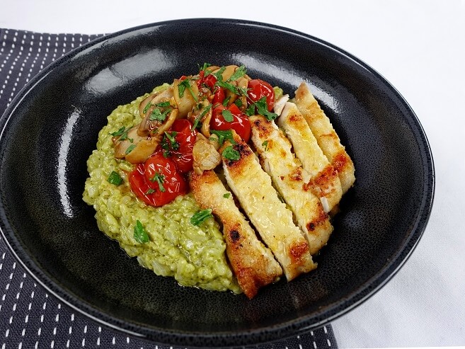 Ready Made Muscle Meals Sydney Parmesan Chicken With Pesto Risotto